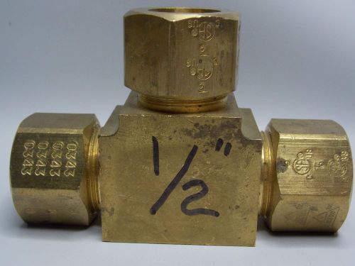 GASTITE 1/2&#034; TEE FOR GASTITE CSST FLEXIBLE GAS PIPING - BRASS