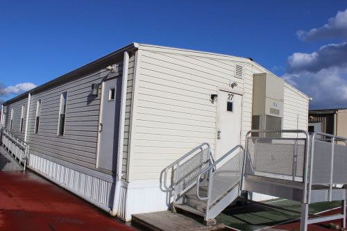 24x60 DOUBLE WIDE OFFICE/CLASSROOM TRAILER W RAMPS &amp; DECKS. WRAPPED for HAULING!