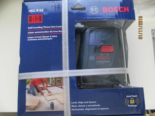 Bosch GLL3-15 Professional Three Line Laser with Layout Beam - NEW