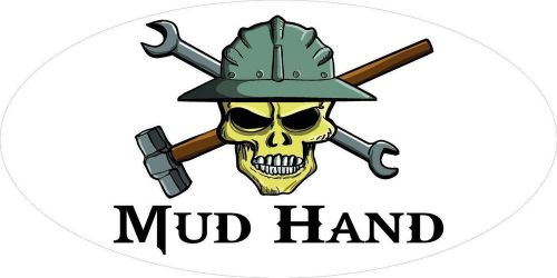 3 - Mud Hand Skull Oilfield Roughneck Hard Hat Helmet Sticker H337