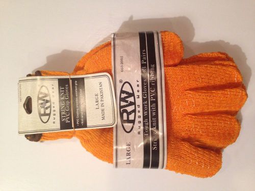 Gloves 3-pack, pvc coated string knit for sale