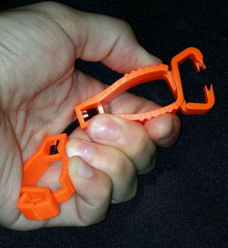 (1) one brand new bright orange quality glove clip for work, garden, bike!!!! for sale