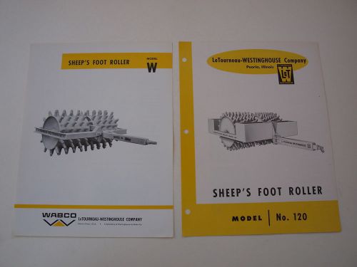 LeTourneau-Westinghouse Sheep&#039;s Foot Roller Model W &amp; 120 Brochures MINT 1955/63