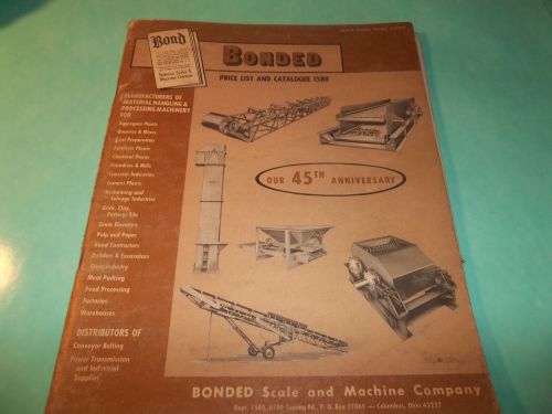 vintage Bonded Scale &amp; Machine Co price list &amp; catalog Columbus Oh. lot#568