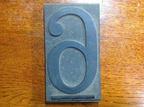 Number &#034;6&#034; 7inch letterpress wood printing block vintage wooden type