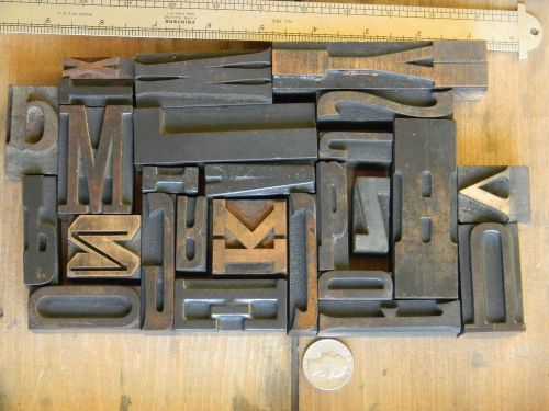 A-Z Antique Letterpress wood type Letters printing blocks pinterest crafts lot#9