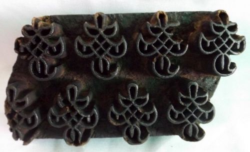 Vintage Hand Carved Grapes Design Wooden Printing Block / Cut Collectible