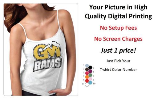 4 custom digital printed image women&#039;s cotton/spandex camisole tank top for sale