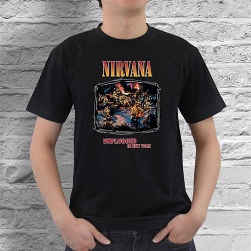 New unplugged in new york nirvana mens black t shirt size s, m, l, xl, 2xl, 3xl for sale