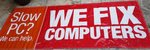 Slow PC We Fix Computers 4 Feet X 10 Feet RED Banner Sign Office Depot