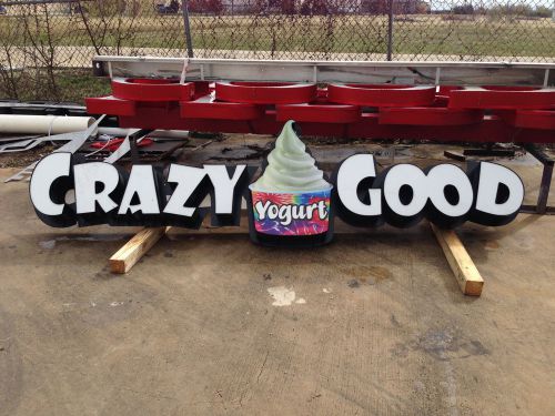 Crazy Good (yogurt) Lighted Large Acrylic, Multi-Color Retail Building Sign