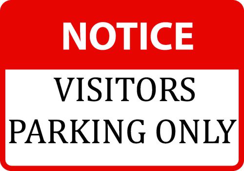 Notice visitors parking only wall sign red information private park quality s93 for sale