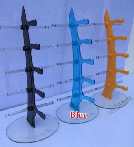 Blue Jewelry Eyeglasses Sunglasses Display Frame Showing Stand Holder