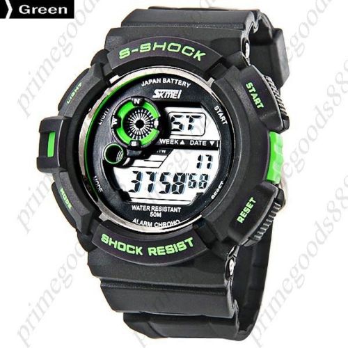 LED 50 Meter Sports Waterproof Digital Date Men&#039;s Wrist Sport Wristwatch Green