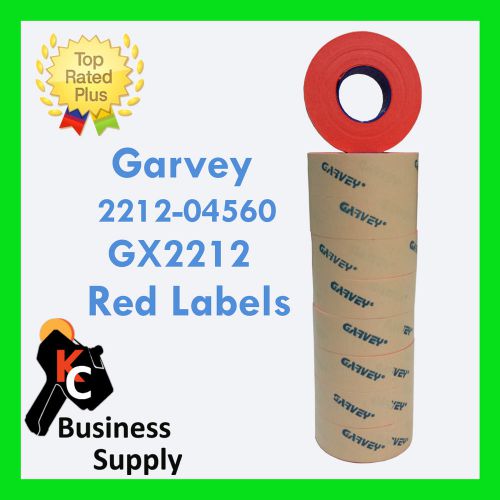 Garvey 2212-04560 Red labels for Garvey 22-6 22-7 22-8 price guns 9 rolls