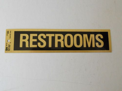 Restrooms Decal  1 7/8&#034; x 7 3/4&#034; Black/Gold by Duro Decal