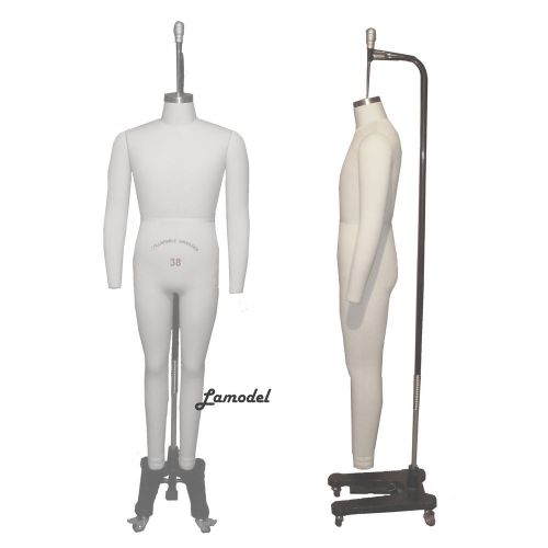 Male Professional Dress Form Size-38 Collapsible Shoulders &amp; Two Removable Arms