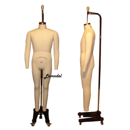 Male Full Body Professional Sewing Dress Form Size 42 with two removable arms