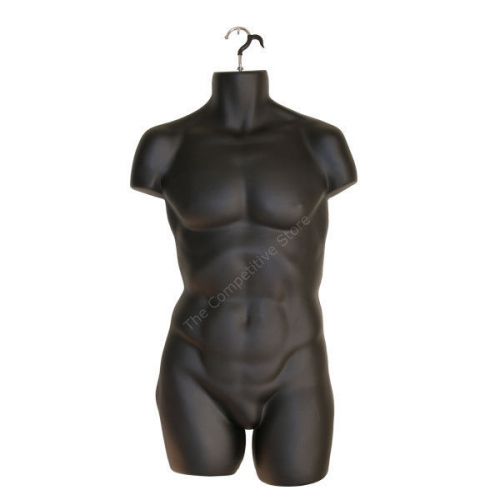 Super Male Mannequin Dress Form Manikin - Use To Display S-M Sizes - Black Color