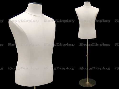 Male PU leather cover Dress Body Form Mannequin Display #33M01PU-WH+BS-04