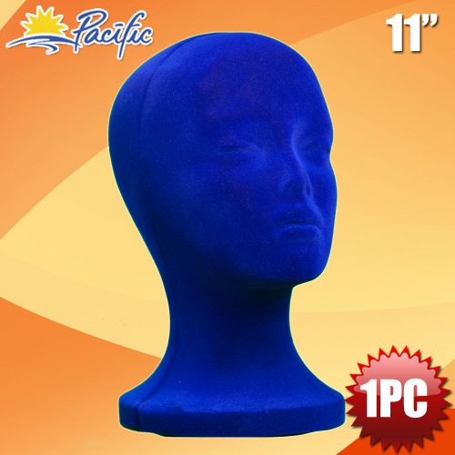 1pc halloween 11&#034; styrofoam foam blue velvet mannequin head display wig hat for sale