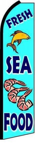Fresh seafood 11.5&#039; tall bow business swooper flag banner for sale