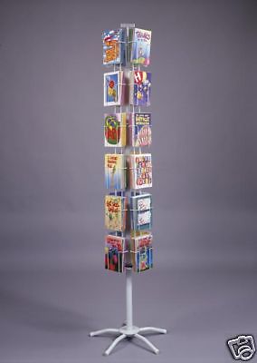 Greeting card display rack 24 pocket spinner vertical great for a2 cards 4 7/8&#034; for sale