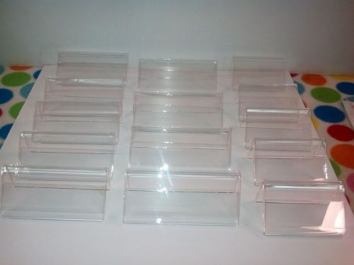 PRICE TAG HOLDERS  SET OF 6 - 5 wide 1/8 CLEAR ACRYLIC great for trade shows pt5