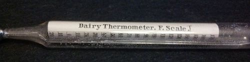 FLOATING GLASS DAIRY THERMOMETER F SCALE VINTAGE