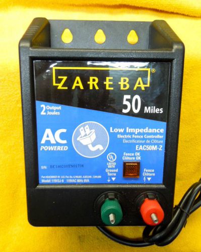 NEW ZAREBA EAC50M-Z LOW IMPEDANCE 50 MILE ELECTRIC FENCE CONTROLLER