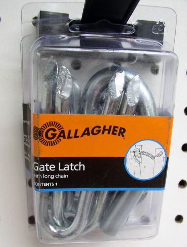 Gallagher one hand gate latch w/ long chain for wood or metal fence posts new for sale