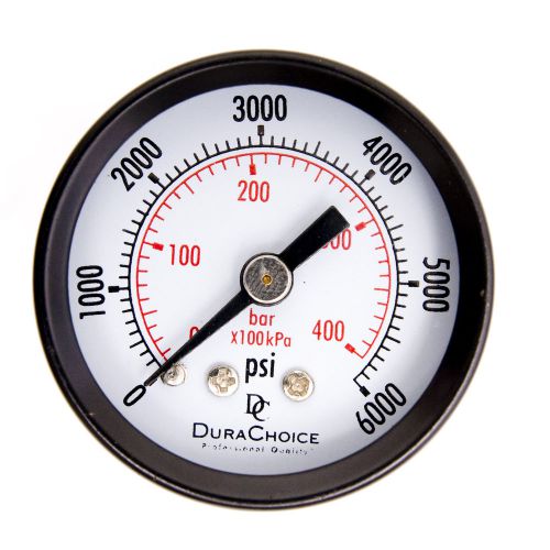 1-1/2&#034; dry utility pressure gauge - blk.steel 1/8&#034; npt center back 6000psi for sale