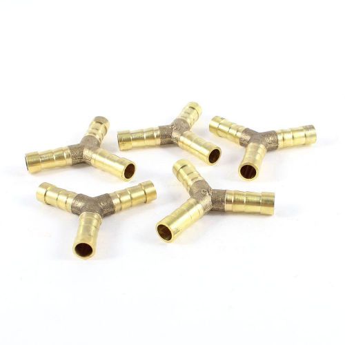NEW 5 Pcs Brass Y-Shape 3 Ways Hose Barb Fitting Adapter Coupling for 8mm Tube
