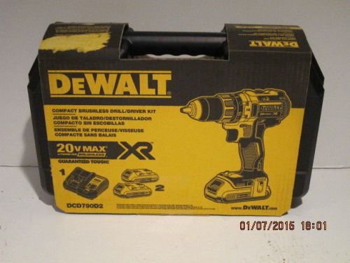 Dewalt dcd790d2 20v max cordless li-ion 1/2&#034; brushless compact drill/driver nisb for sale