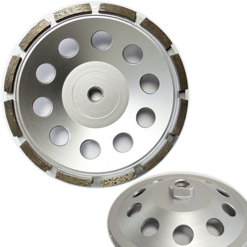 7” PREMIUM Single Row Concrete Diamond Grinding Cup Wheel 5/8&#034;-11 Thread Arbor