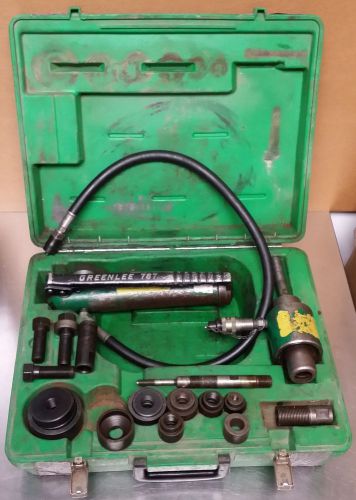 Free Shipping! Greenlee Hydraulic Set Knockout Punch 767 w/ Many Dies &amp; Extras