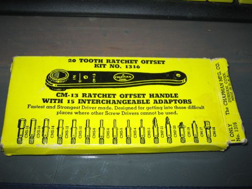 Chapman 1316 16 pc mini ratchet screwdriver bit set new for sale