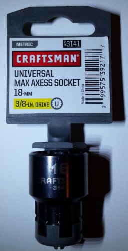 New Craftsman 3/8 in. Dr. Universal Max Axess18 mm Socket # 3141