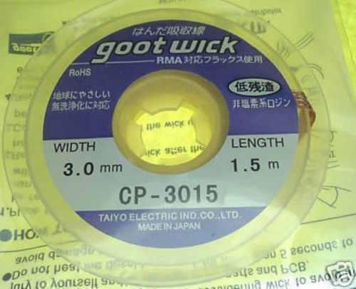 2x Goot Desoldering Wick 5&#039; 3mm BGA reball PCB rework