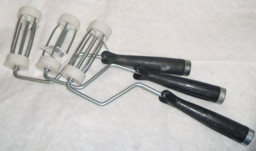 Lot of 3 new paint trim 4&#034; inch roller frames with threaded handles for sale