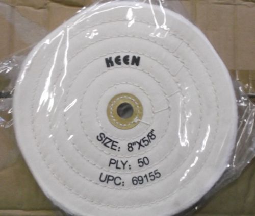 Keen 8&#034; spiral sewn buffing wheel hole 5/8&#034; ply 50 loop 6  id 9226/bt for sale