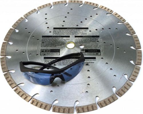 14&#034; diamond blade for stone, brick, concrete 20 pack (includes 20safety glasses) for sale