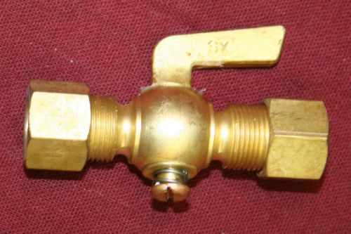 1/2 inch compression tube brass drain pet cock shut off valve fuel gas air ball for sale