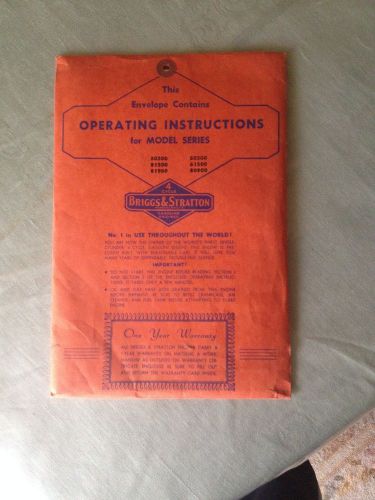 Vintage Operating/Instruction Manual for Briggs and Stratton 4 cycle Gas Engine
