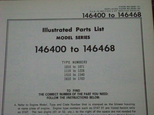 briggs and stratton parts list model series 146400 to 146468