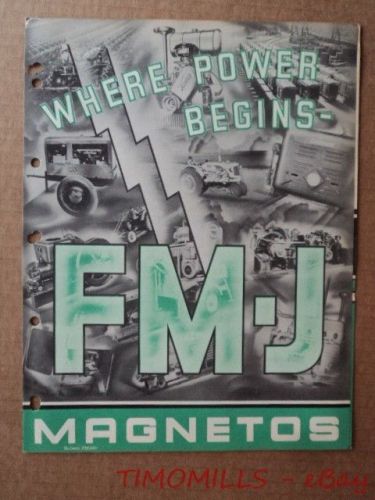 c.1946 Fairbanks Morse FM-J Tractor Farm Engine Magneto Catalog Brochure Vintage