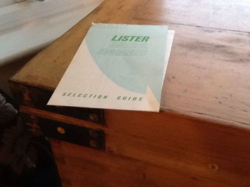 Brochure. Lister Diesel Engines. With Price List. 1966.