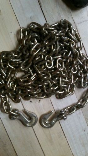 5/16&#034; grade 70 transportation chain with grab hooks on ends . 16 foot long