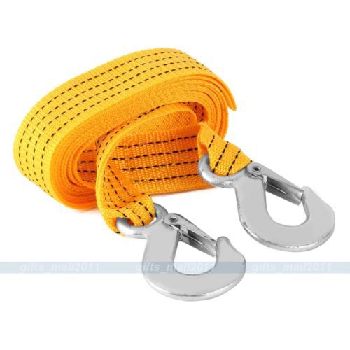 Yellow 3 ton 3000kg car van truck vehicle tow towing strap belt rope 3m for sale