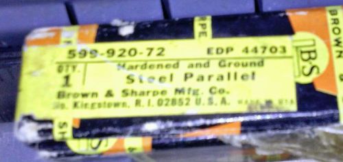 Brown &amp; Sharpe 599-920-72 Steel Parallel, Hardened &amp; Ground NEW